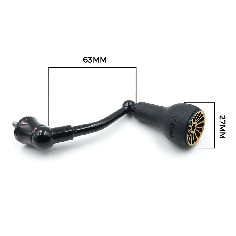 Daiwa Reel Fuego - ด้ามจับแบบหมุนขนาด 63 มม. พร้อมปุ่ม TPE สีดำขนาด
