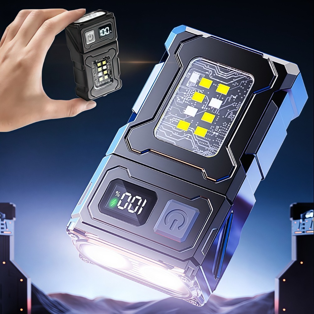 Fishing Light - ไฟฉาย LED ขนาดเล็กแบบชาร์จไฟได้ พร้อมคลิปแม่เหล็ก ไฟทำงานแบบพกพา ไฟพวงกุญแจ