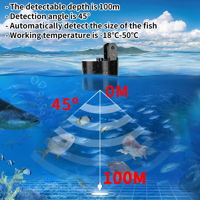 นาฬิกาปลุก 100M แบบพกพา SONAR  - Fish Finder Transducer บทวิจารณ์และราคา