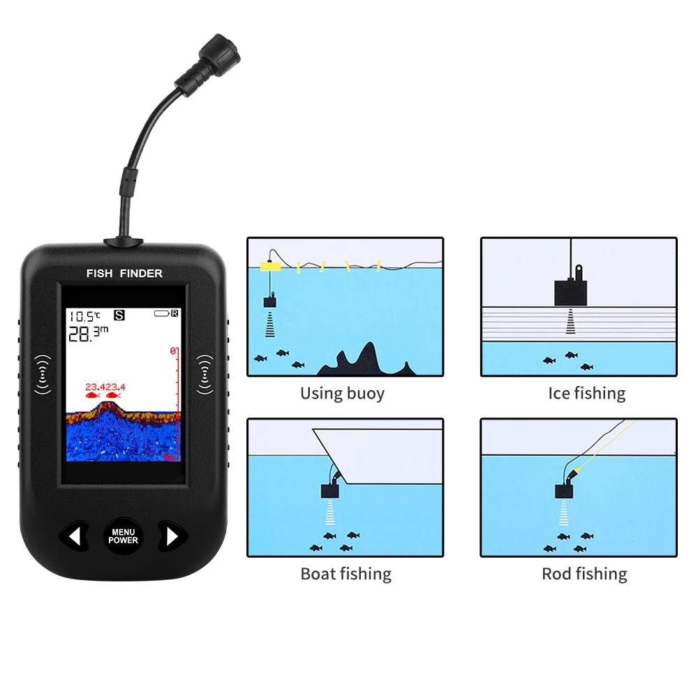 นาฬิกาปลุก 100M แบบพกพา SONAR  - Fish Finder Transducer บทวิจารณ์และราคา