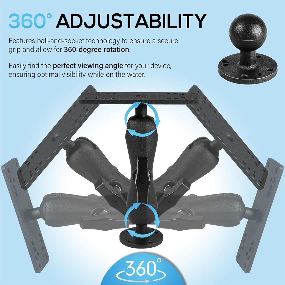ขายึดเครื่องหาปลาอะลูมิเนียมพร - Fish Finder Mount บทวิจารณ์และราคา