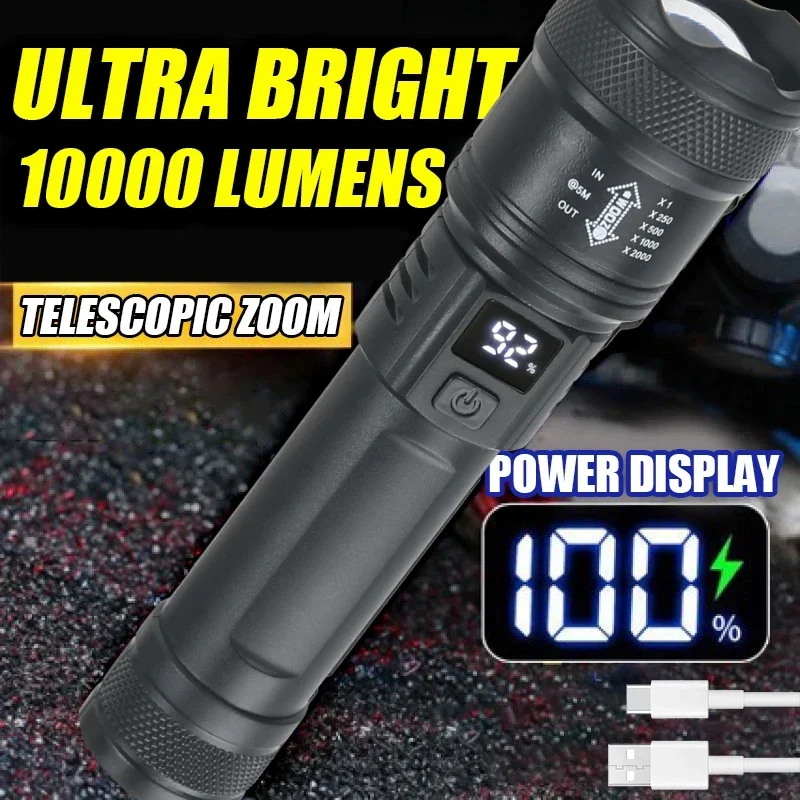 ไฟฉาย LED ทรงพลัง9900LM ไฟฉาย  - Fish Finder Battery บทวิจารณ์และราคา