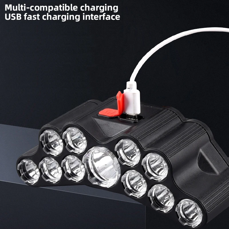11 LED ไฟหน้าแบบแรงสูงโคมไฟหัว - Fish Finder Battery บทวิจารณ์และราคา