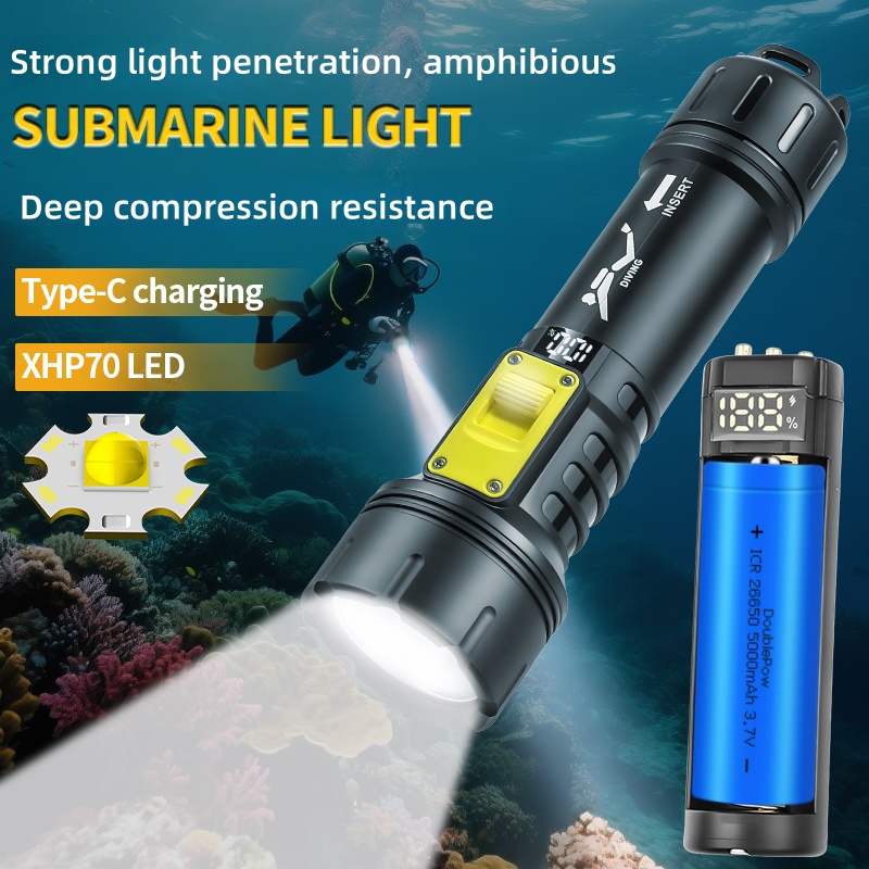 ใหม่ XHP70 ไฟฉายดําน้ํา IPX8 ก - Fishing Light บทวิจารณ์และราคา