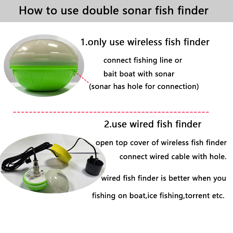 เครื่องหาปลาแบบพกพาไร้สายบลูทู - Fishing Depth Finder บทวิจารณ์และราคา